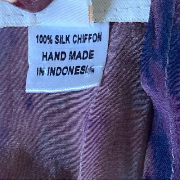 TAMARA CATZ 100% Silk Chiffon Tie Dyed Jumpsuit Straight Leg Blue/Viole…Boho - Picture 3 of 12